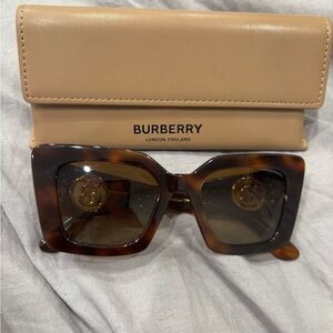 Burberry Brown Square Sunglasses with Tortoiseshell Frame